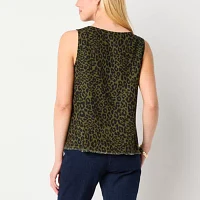 Liz Claiborne Womens V Neck Sleeveless Blouse