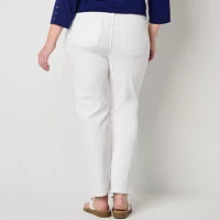 Liz Claiborne-Plus Womens High Rise Straight Pull-On Pants