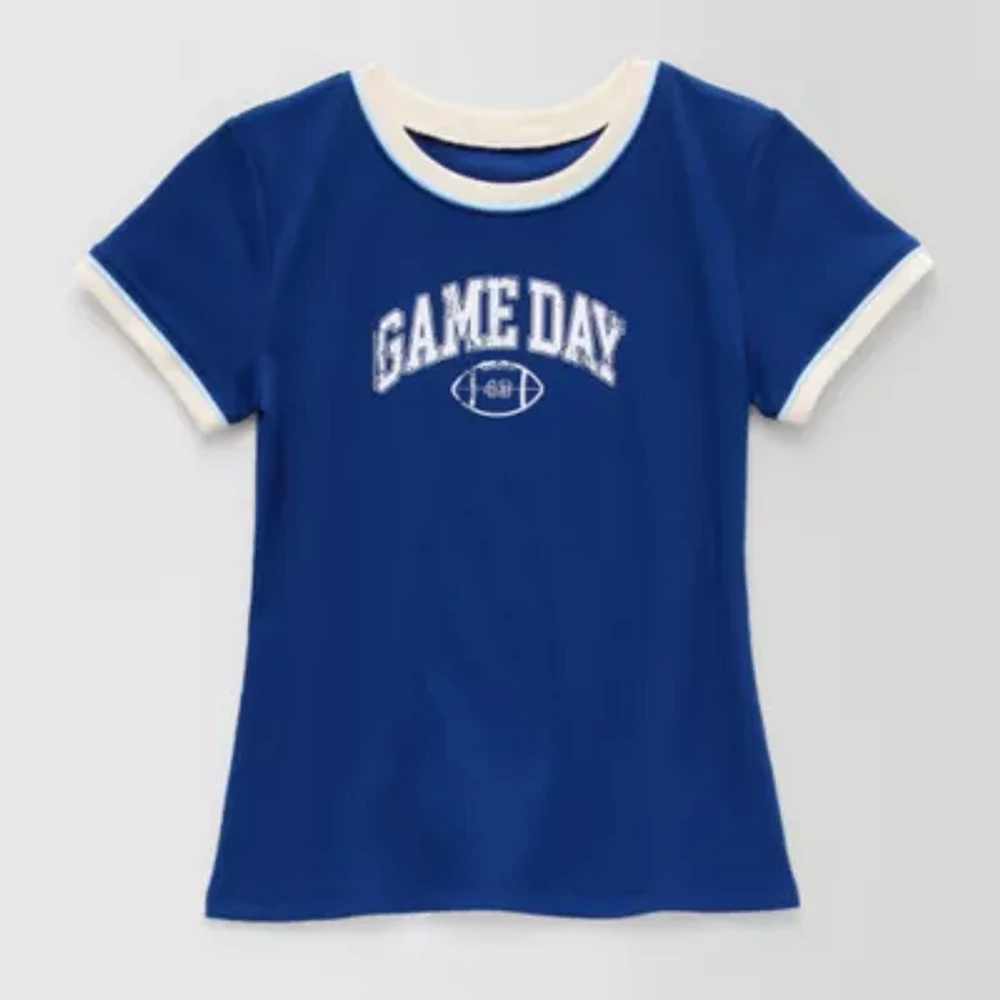 Thereabouts Little & Big Girls Round Neck Short Sleeve Graphic T-Shirt