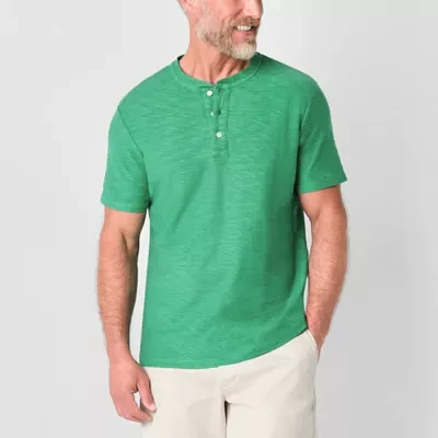 St. John's Bay Henley Mens Short Sleeve Classic Fit Shirt