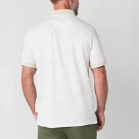 St. John's Bay Textured Premium Stretch Mens Classic Fit Short Sleeve Polo Shirt