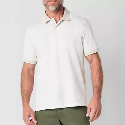 St. John's Bay Textured Premium Stretch Mens Classic Fit Short Sleeve Polo Shirt