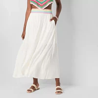 Hope & Wonder Pride Womens Rainbow Waist Maxi Skirt
