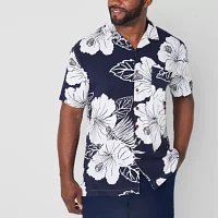 St. John's Bay Button-Down Big and Tall Mens Short Sleeve Breathable Camp Shirt