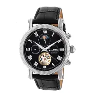 Heritor Winston Mens Automatic Black Leather Strap Watch Herhr5202