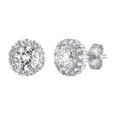 Limited Time Special! Lab Created White Sapphire Sterling Silver 7.6mm Stud Earrings