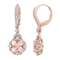 1/6 CT. T.W. Genuine Pink Morganite 14K Rose Gold Drop Earrings