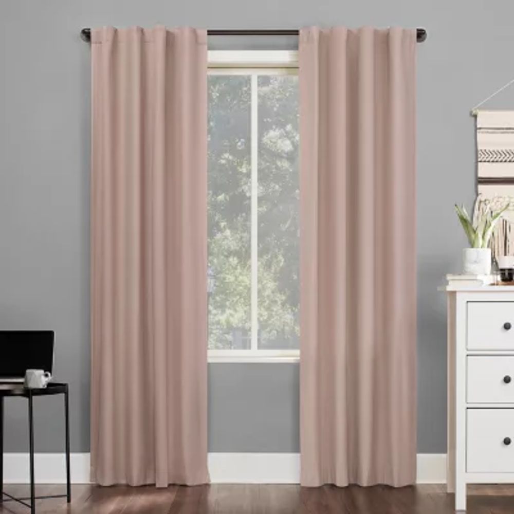 Sun Zero Cyrus Thermal Energy Saving 100% Blackout Rod Pocket Back Tab Single Curtain Panel