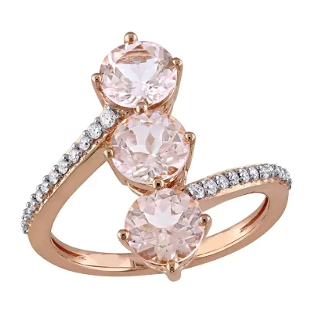 Womens 1/ CT. T.W. Genuine Pink Morganite 14K Rose Gold Cocktail Ring