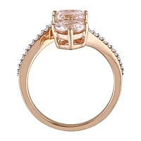 Womens 1/ CT. T.W. Genuine Pink Morganite 14K Rose Gold Cocktail Ring