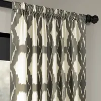 Exclusive Fabrics & Furnishing Sorong 100% Cotton Energy Saving Light-Filtering Rod Pocket Back Tab Single Curtain Panel
