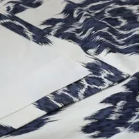 Exclusive Fabrics & Furnishing Ikat Printed Cotton Energy Saving Light-Filtering Rod Pocket Back Tab Single Curtain Panel