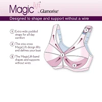 Glamorise Magic Lift® Embroidered Full Figure Support Unlined Wireless Coverage Bra 1016