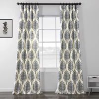 Exclusive Fabrics & Furnishing Arabesque 100% Cotton Energy Saving Light-Filtering Rod Pocket Back Tab Single Curtain Panel