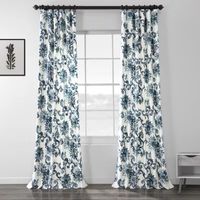 Exclusive Fabrics & Furnishing Indonesian 100% Cotton Energy Saving Light-Filtering Rod Pocket Back Tab Single Curtain Panel