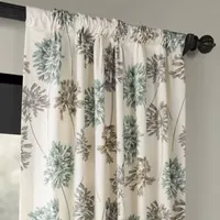 Exclusive Fabrics & Furnishing Allium Printed Cotton Light-Filtering Rod Pocket Back Tab Single Curtain Panel