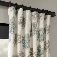 Exclusive Fabrics & Furnishing Allium Printed Cotton Light-Filtering Rod Pocket Back Tab Single Curtain Panel