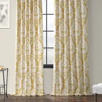 Exclusive Fabrics & Furnishing Lacuna Printed Cotton Energy Saving Light-Filtering Rod Pocket Back Tab Single Curtain Panel