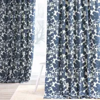 Exclusive Fabrics & Furnishing Fleur Printed Cotton Energy Saving Light-Filtering Rod Pocket Back Tab Single Curtain Panel