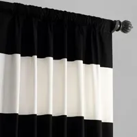 Exclusive Fabrics & Furnishing Horizontal Stripe 100% Cotton Energy Saving Light-Filtering Rod Pocket Back Tab Single Curtain Panel