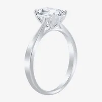 (H-I / SI2) Womens 1 1/2 CT. Lab-Grown White Diamond 14K Gold Emerald Solitaire Engagement Ring