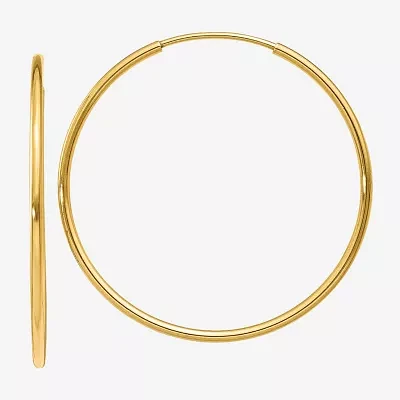 14K Gold 30mm Round Hoop Earrings