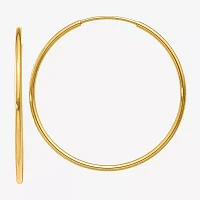 14K Gold 30mm Round Hoop Earrings