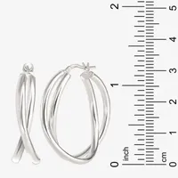 Sterling Silver 33.2mm Round Hoop Earrings