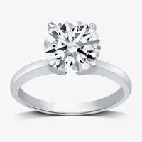 Womens 3 CT. T.W. Lab Grown White Diamond 14K Gold Round Solitaire Engagement Ring