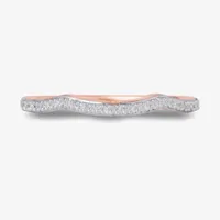 Surrounded by Love 2MM Diamond Accent Natural White 14K Rose Gold Over Silver Sterling Wedding Band