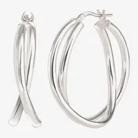 Sterling Silver 33.2mm Round Hoop Earrings