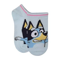 Little & Big Girls 6 Pair Bluey No Show Socks