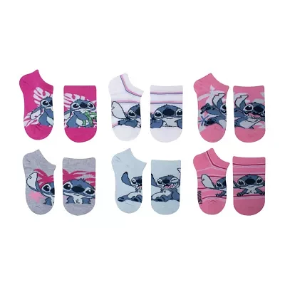 Little & Big Girls 6 Pair Stitch No Show Socks