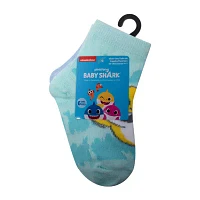 Toddler Girls 6 Pair Baby Shark Quarter Ankle Socks