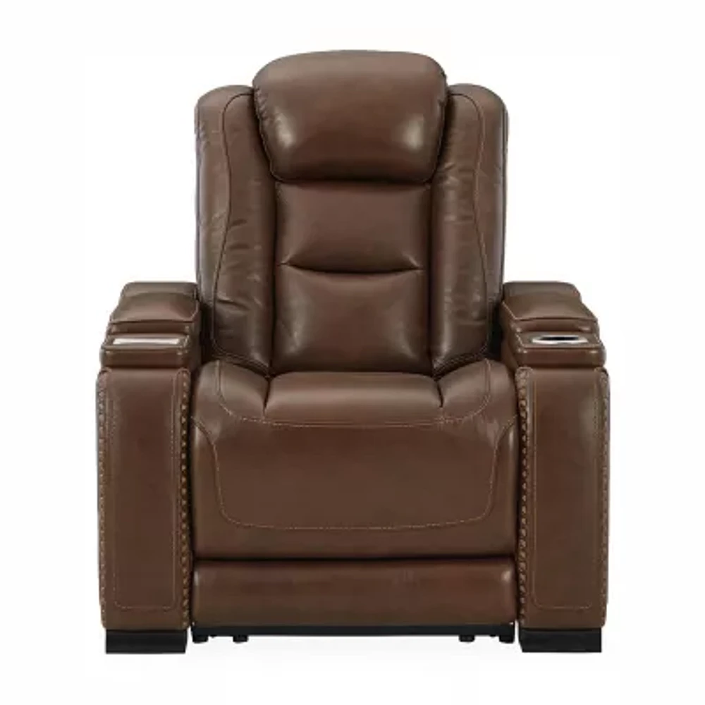 Signature Design By Ashley® The Man-Den Triple Power Leather Recliner