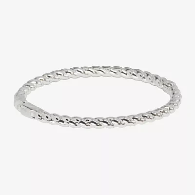 Sparkle Allure Pure Silver Over Brass Bangle Bracelet