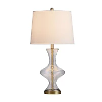 Stylecraft Seeded Glass With Gold Finish Table Lamp