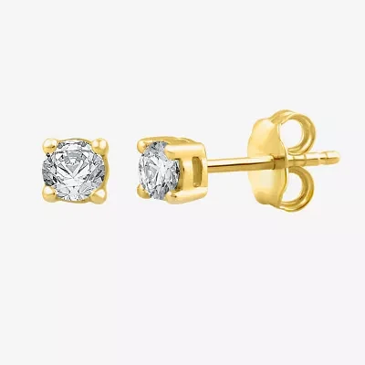 3/8 CT. T.W. Natural White Diamond 14K Gold 4.2mm Round Stud Earrings