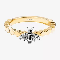 Disney Jewels Collection Womens Diamond Accent Natural White 14K Gold Over Silver Winnie The Pooh Cocktail Ring