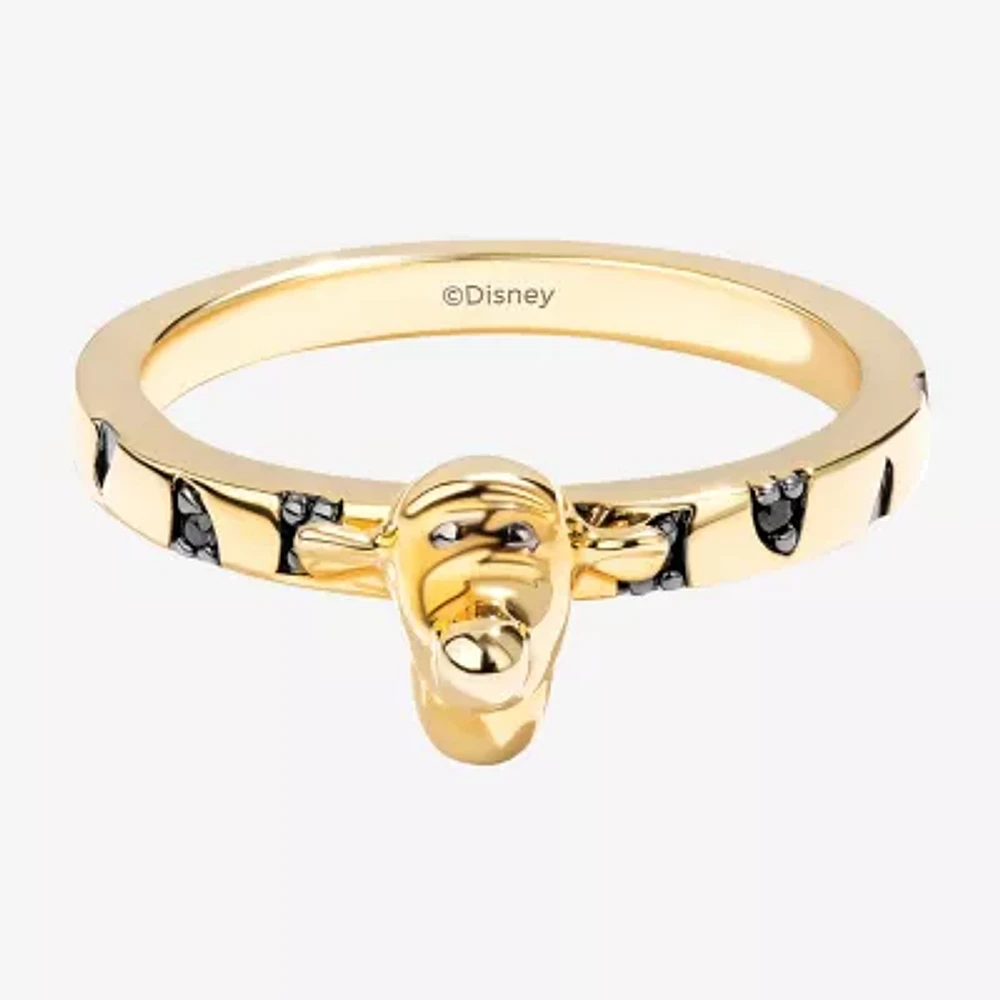 Disney Jewels Collection Womens Diamond Accent Natural Black 14K Gold Over Silver Tigger Winnie The Pooh Cocktail Ring