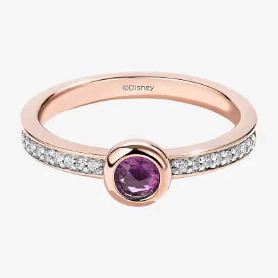 Disney Jewels Collection Womens 1/10 CT. Genuine Purple Amethyst 14K Gold Over Silver Eeyore Cocktail Ring