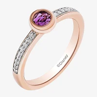 Disney Jewels Collection Womens 1/10 CT. Genuine Purple Amethyst 14K Gold Over Silver Eeyore Cocktail Ring