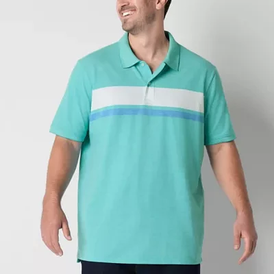 St. John's Bay Oxford Big and Tall Mens Regular Fit Short Sleeve Polo Shirt