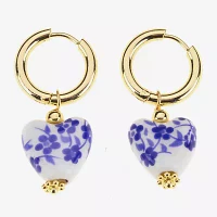 Bijoux Bar Gold Tone Heart Drop Earrings