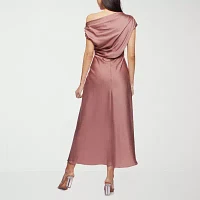 Premier Amour Womens Short Sleeve Midi Fit + Flare Dress