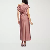 Premier Amour Womens Short Sleeve Midi Fit + Flare Dress