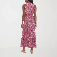 London Style Womens Sleeveless Floral Maxi Dress