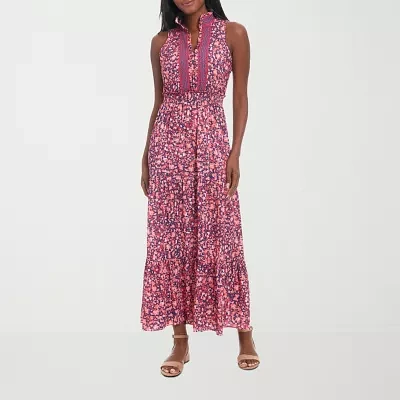 London Style Womens Sleeveless Floral Maxi Dress