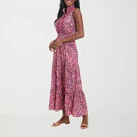 London Style Womens Sleeveless Floral Maxi Dress