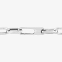 Sterling Silver 7.5 Inch Semisolid Paperclip Chain Bracelet